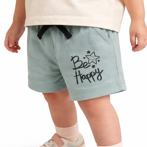 Spark Kids White Cotton Shorts with Bird Print | Soft Drawstring Summer Shorts for Boys & Girls | Lightweight Casual Kids Wear Spark