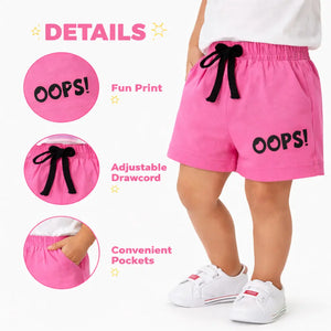 Spark Kids White Cotton Shorts with Bird Print | Soft Drawstring Summer Shorts for Boys & Girls | Lightweight Casual Kids Wear Spark