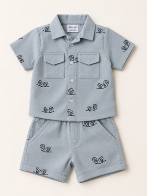 Boys Mustard Sweat Shorts With Soft Cotton Clothing Set BloomUp