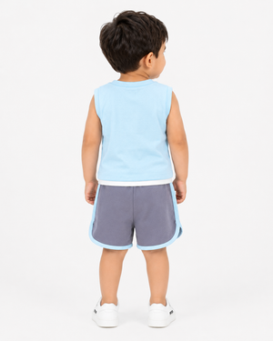 Boys Red Sweat Shorts With Soft Cotton Clothing Set BloomUp