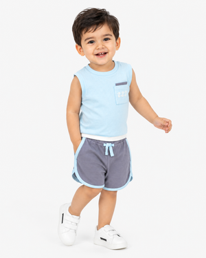 Boys Red Sweat Shorts With Soft Cotton Clothing Set BloomUp