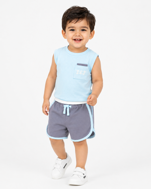Boys Red Sweat Shorts With Soft Cotton Clothing Set BloomUp