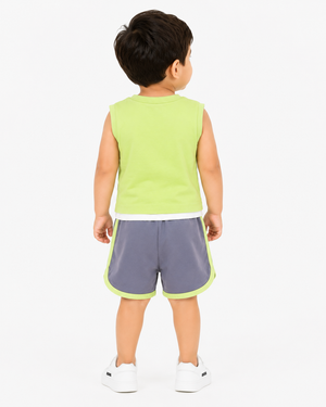 Boys Navy Sweat Shorts With Soft Cotton Clothing Set BloomUp