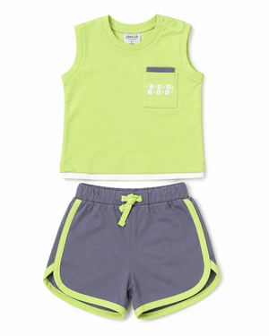 Boys Navy Sweat Shorts With Soft Cotton Clothing Set BloomUp