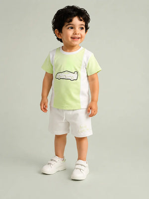 BloomUp Lime Green Baby Co-ord Top & Pant Set for Infants (0–24M)