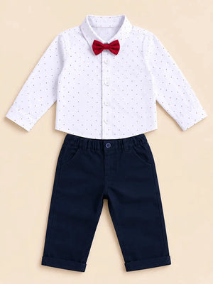 BloomUp White Girls Co-ord Top & Pant Set for Infants & Toddlers