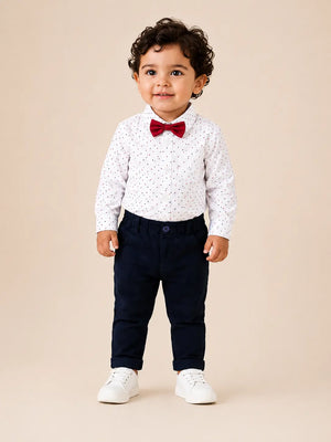 BloomUp White Girls Co-ord Top & Pant Set for Infants & Toddlers