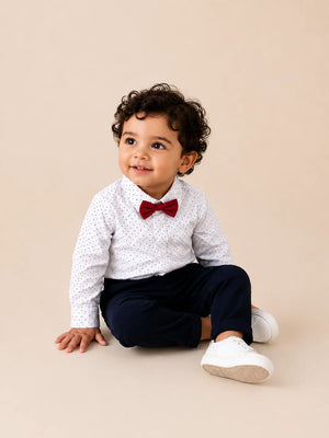 BloomUp White Girls Co-ord Top & Pant Set for Infants & Toddlers