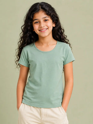 BloomUp Pista Green Polo T-Shirt for Older Kids Girls