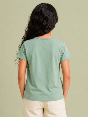 BloomUp Pista Green Polo T-Shirt for Older Kids Girls