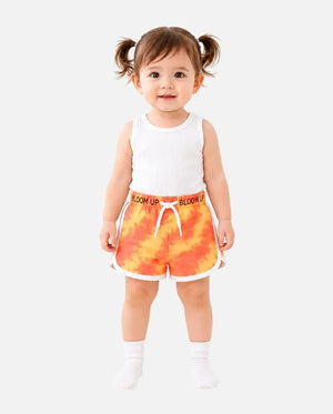 BloomUp Kids Orange Tie-Dye “Bloom Up” Sporty Shorts
