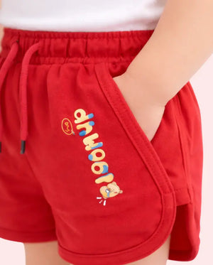 Spark BUG-8308 Orange Kids Shorts - Comfortable and Trendy Drawstring Shorts for Girls Spark