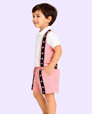 Peach Polo T-Shirt & Shorts Co-ord Set for Boys – Soft Cotton Summer Wear Kids Outfit BloomUp