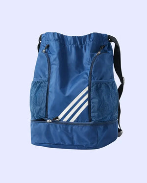 Bloomup Kids Blue Sports Backpack – Lightweight Drawstring School & Travel Bag with Multiple Pockets Bloom Up