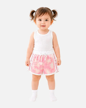 BloomUp Girls Pink Tie-Dye “Bloom Up” Sporty Shorts