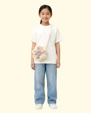 BloomUp Girls Cute Sling Bag – Soft Plush Mini Bag with Strap | Lightweight Casual & Party Bag