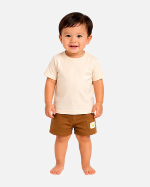 Kids Brown Cargo Shorts with Flap Pocket BloomUp