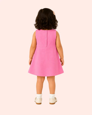 BloomUp Baby Girls Pink Sleeveless Pocket Detail Dress