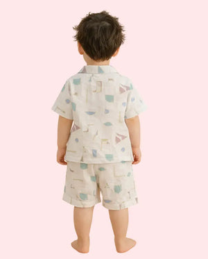 Bloomup Baby Boys Cotton Printed Shirt & Shorts Set Bloom Up