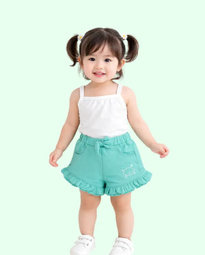 Bloomup BUG-8309 Mint Kids Ruffle Shorts – Cute and Comfortable Baby Girl Shorts Bloom Up