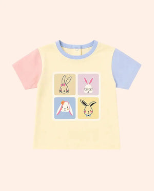 BloomUp Butter Yellow Cartoon Graphic Kids T-Shirt – Soft Cotton Multi-Color Sleeve Summer Wear for boys