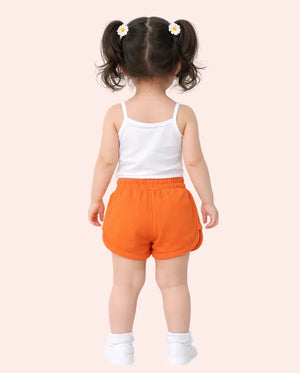 Spark BUG-8308 Orange Kids Shorts - Comfortable and Trendy Drawstring Shorts for Girls Spark