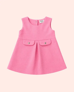 BloomUp Baby Girls Pink Sleeveless Pocket Detail Dress
