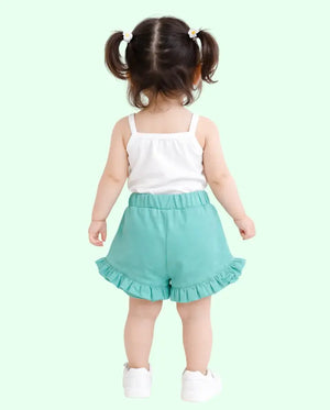 Bloomup BUG-8309 Mint Kids Ruffle Shorts – Cute and Comfortable Baby Girl Shorts Bloom Up
