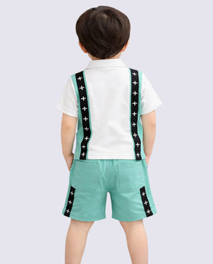 Mint Green Polo T-Shirt & Shorts Co-ord Set for Boys – Soft Cotton Summer Wear Kids Outfit BloomUp