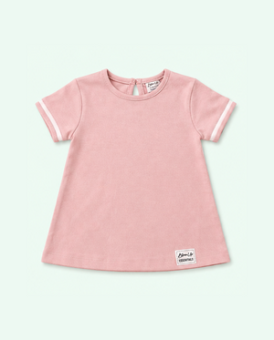 Pink Solid A-Line Kids Dress – Soft Cotton Summer Wear for Girls BloomUp