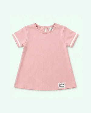 BloomUp Pink Solid A-Line Kids Dress – Soft Cotton Summer Wear for Girls