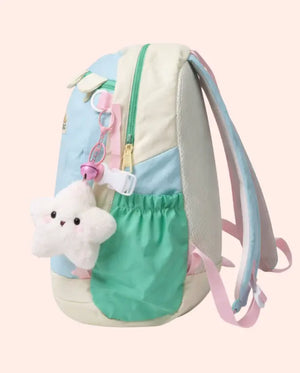 Bloomup Kids Designer Backpack – Lightweight Pastel School Bag with Plush Keychain & Adjustable Straps Bloom Up