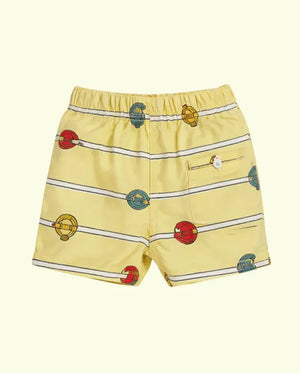 Spark up Kids Yellow Printed Cotton Shorts | Drawstring Summer Casual Shorts for Boys Spark