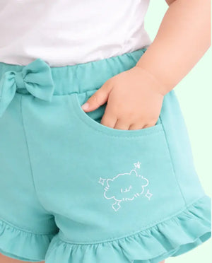 Bloomup BUG-8309 Mint Kids Ruffle Shorts – Cute and Comfortable Baby Girl Shorts Bloom Up
