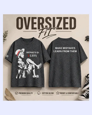 Spark Boys Anime Graphic T-Shirt – Grey Kids Casual Cotton Round Neck Tee Spark