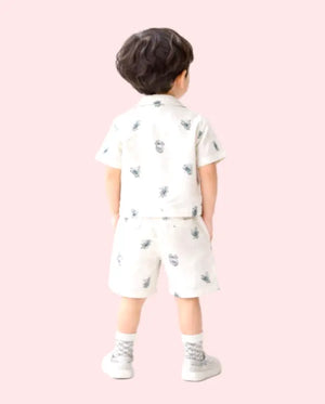 Bloomup Baby Boys Grey Printed Shirt & Shorts Set Bloom Up