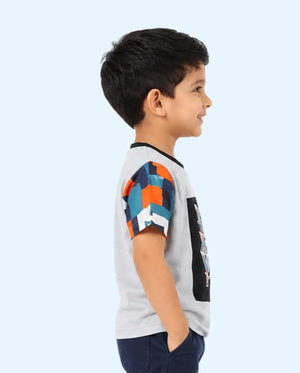 BloomUp Grey “New York City” Graphic Kids T-Shirt – Soft Cotton Trendy Summer Wear for Boys