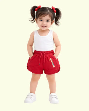 Spark BUG-8308 Orange Kids Shorts - Comfortable and Trendy Drawstring Shorts for Girls Spark