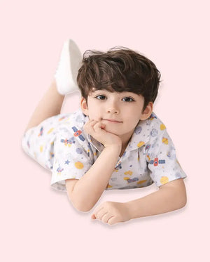 Bloomup Baby Boys Cotton Printed Shirt & Shorts Set – Cute Animal Graphic Summer Co-Ord Outfit for Infants & Toddlers Bloom Up