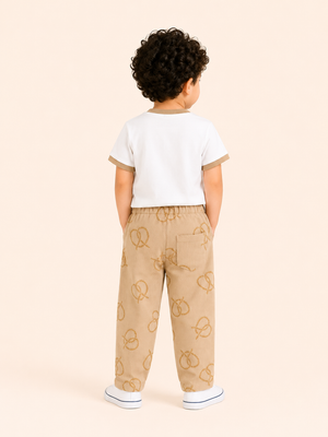 Salty Pretzel T-Shirt & Ribbed Jogger Set for Boys – Soft Cotton Co-ord Set BloomUp