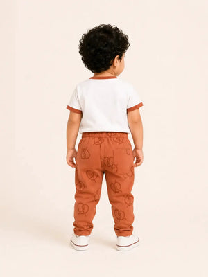 BloomUp Salty Pretzel T-Shirt & Ribbed Jogger Set for Boys – Soft Cotton Co-ord Set