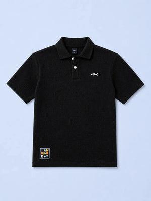 BloomUp Black SPARK Logo Polo T-Shirt for Boys – Soft Cotton Casual Wear