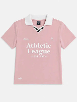 BloomUp Boys Pink Polo T-Shirt – Athletic League Casual Collar Tee