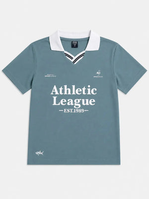 BloomUp Boys Teal Blue Polo T-Shirt – Athletic League Casual Collar Tee