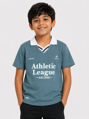 Boys Teal Polo Shirt With Soft Cotton T-Shirt BloomUp