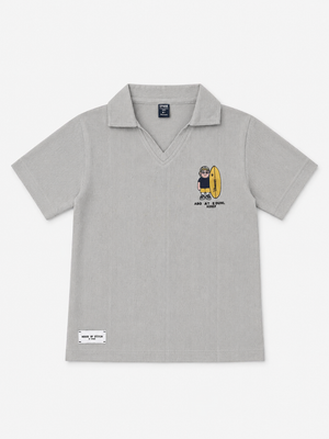Boys Grey Polo Shirt With Soft Cotton T-Shirt BloomUp