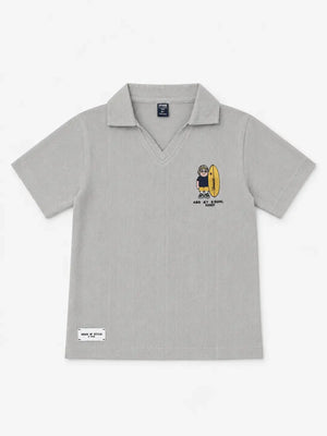 BloomUp Boys Grey Polo T-Shirt – Casual Summer Collar Tee for Boys