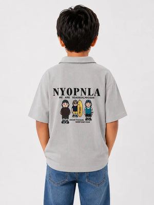 BloomUp Boys Grey Polo T-Shirt – Casual Summer Collar Tee for Boys