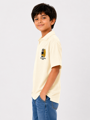 Boys Cream Polo Shirt With Soft Cotton T-Shirt BloomUp