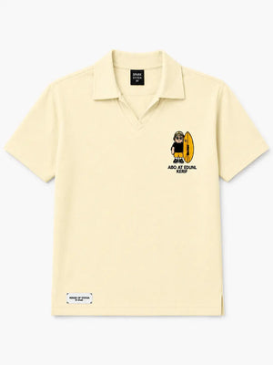 BloomUp Boys off-white Polo T-Shirt – Casual Summer Collar Tee for Boys